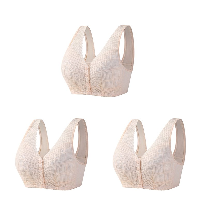 Plus Size Cotton Front Button Bra