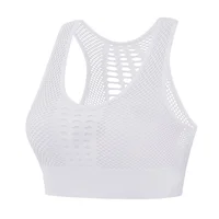 Shockproof push up breathable mesh sports bra