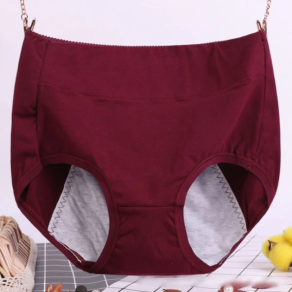 High Waist Plus Size Cotton Antibacterial  Leak Proof Physiological Underwear