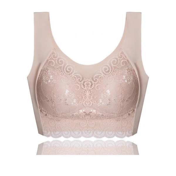 Elegant Lace Lift-up Plus Size Wireless Breathable Vest Bra