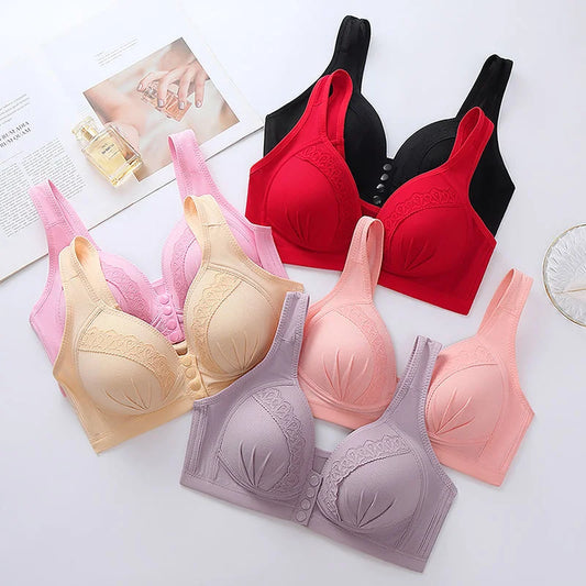 2024 Front Button Breathable Skin Friendly Cotton Bra