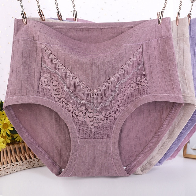 2024 Newest Plus Size LeakProof Lace Cotton Panties