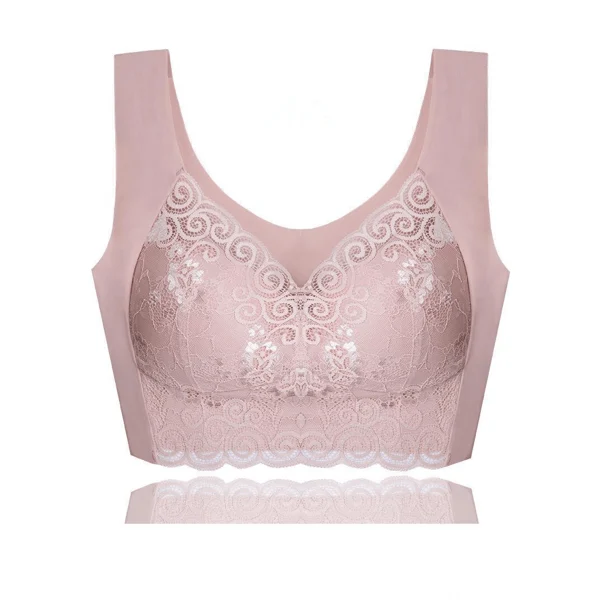 Elegant Lace Lift-up Plus Size Wireless Breathable Vest Bra