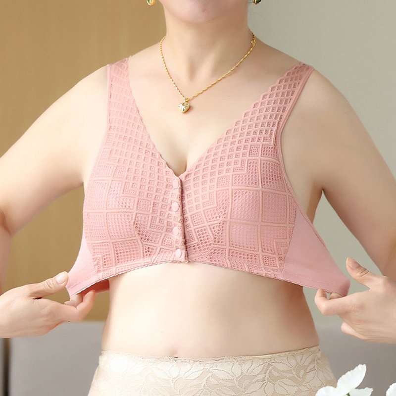 Plus Size Cotton Front Button Bra