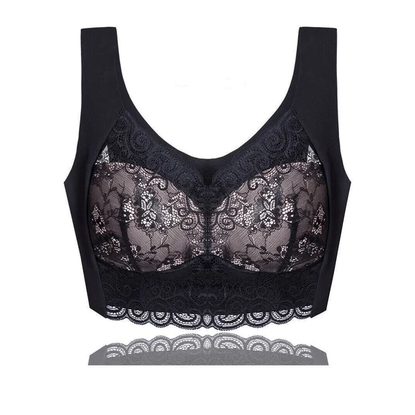 Elegant Lace Lift-up Plus Size Wireless Breathable Vest Bra