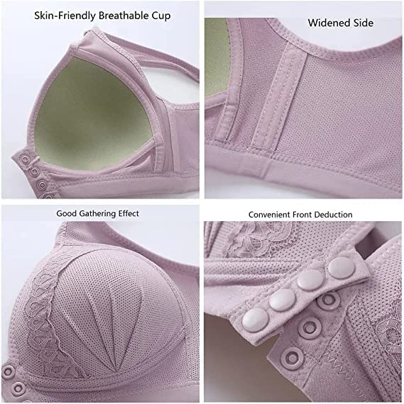 2024 Front Button Breathable Skin Friendly Cotton Bra