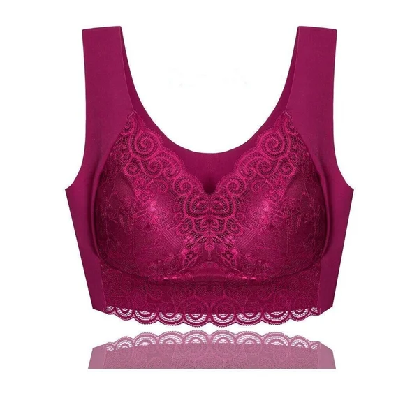 Elegant Lace Lift-up Plus Size Wireless Breathable Vest Bra