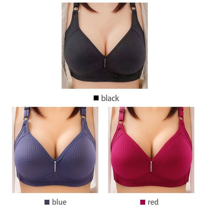 (🎁2024 New Year Hot Sale🎁)🔥Plus Size Bra Women Underwear Wire Free Comfort  Soft Breathable🔥