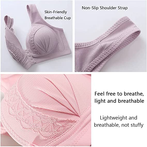 2024 Front Button Breathable Skin Friendly Cotton Bra